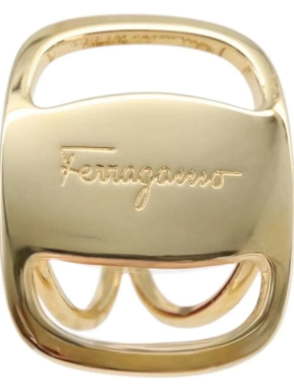Salvatore Ferragamo Vala Ring metal Gold Auth 174691A